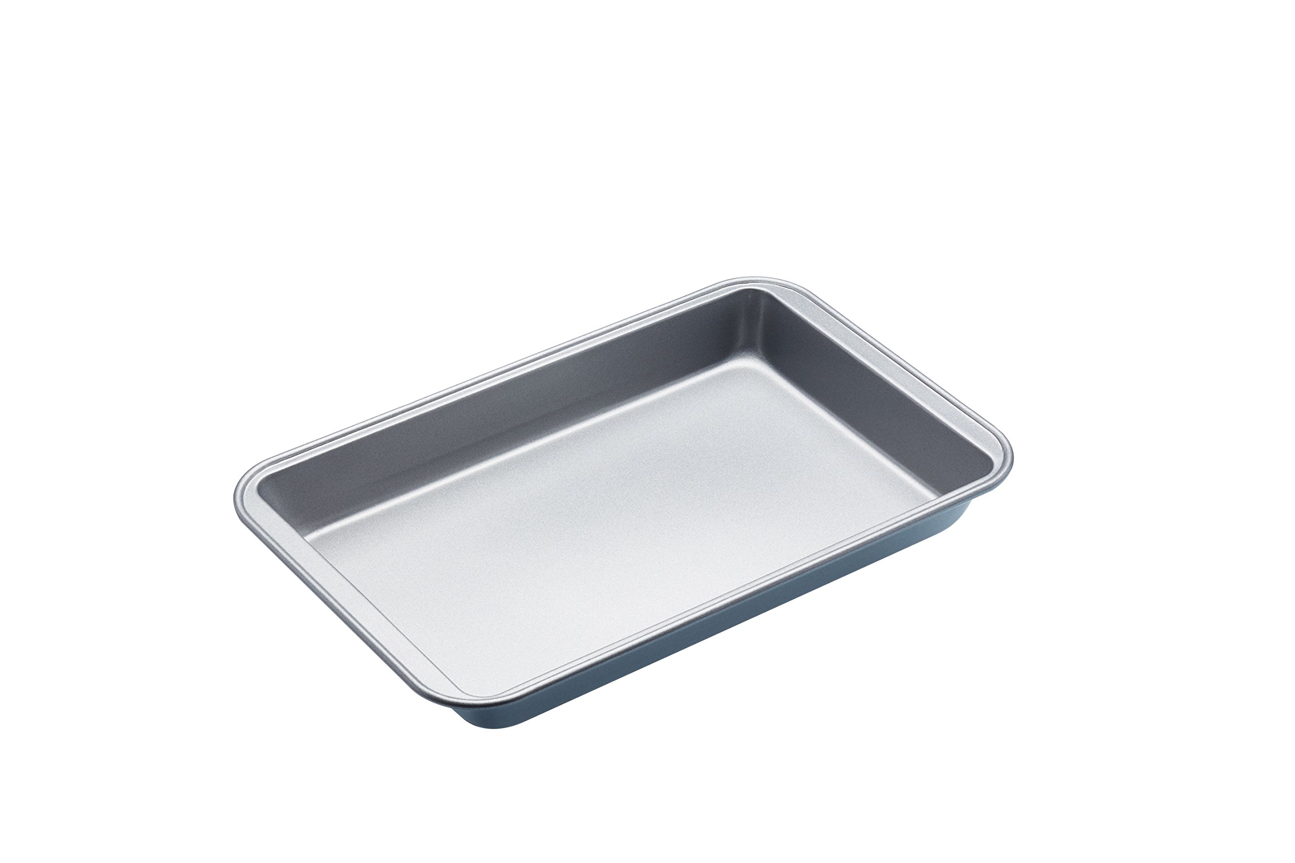 KitchenCraft Non-Stick Baking Pan, 31.5 x 20cm Oven Tray, Durable Carbon Steel Grey Cooking Tray for Baking, Roasting and Grilling
