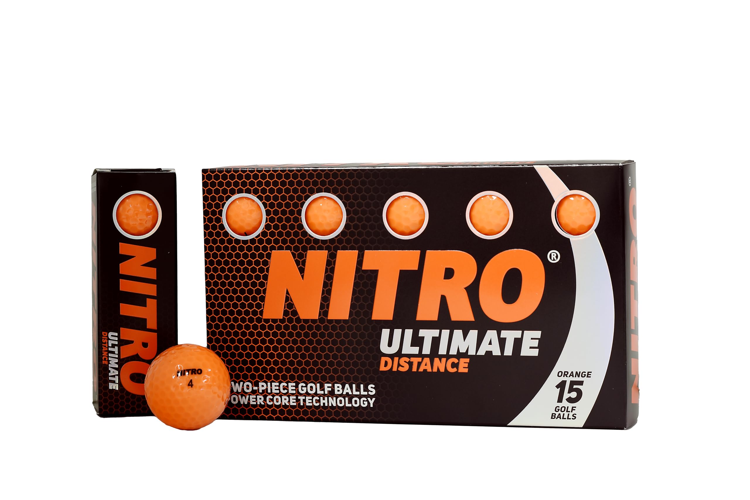 Nitro Ultimate Distance Golf Ball (15-Pack), Orange