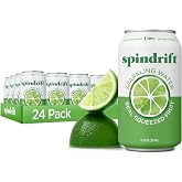 Spindrift Sparkling Water, Lime Flavored, Made with Real Squeezed Fruit, 12 Fl Oz Cans, Pack of 24 (Only 4 Calories per Can)