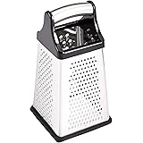 Amazon Basics 4-Sided Stainless Steel Box Grater with Storage Container, 10-Inch
