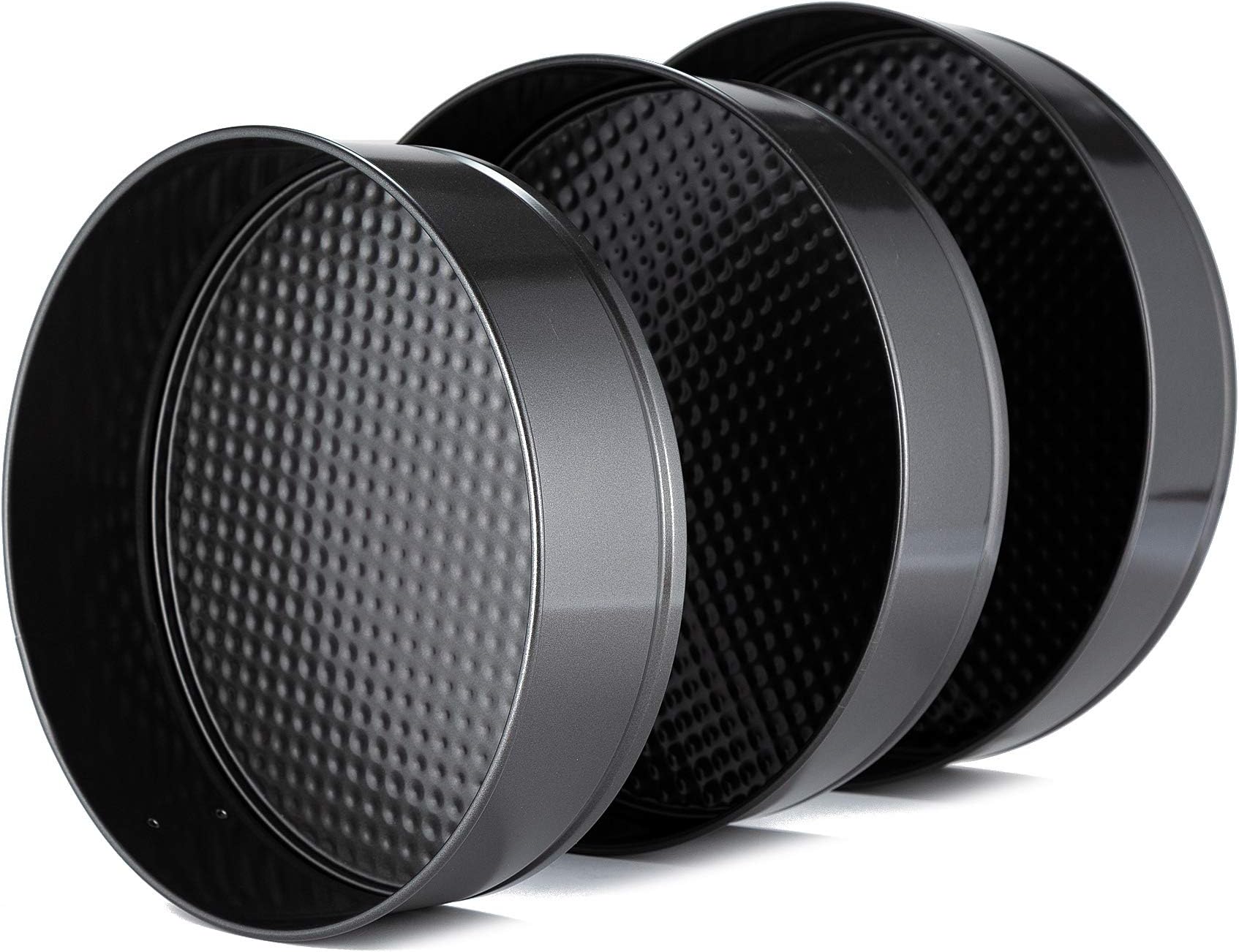 Xena 3 Piece Iron Non-stick Leakproof Round Springform Cheesecake Pan Removable Bottom Set, 9.5" 10" 11" Inch Cake Restaurant Kitchen Utensil Supplies Accessories Bakeware