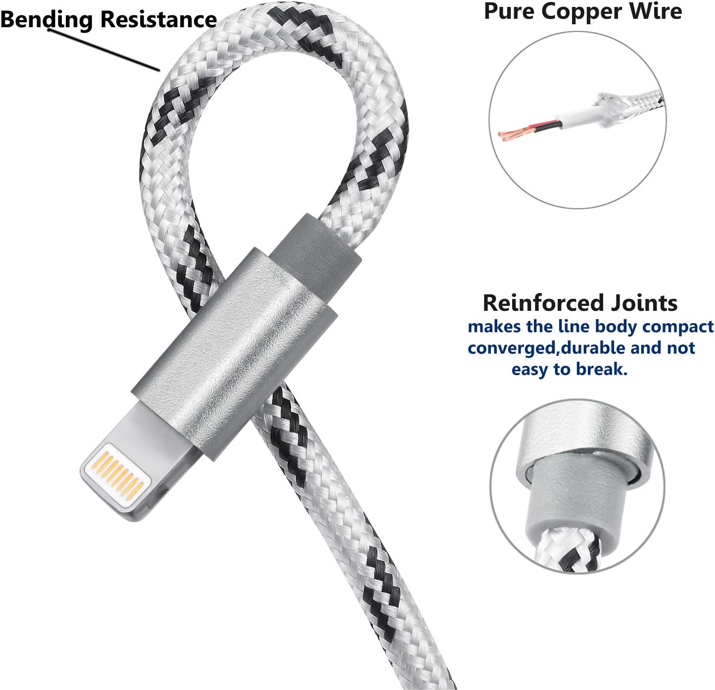 2Pack 10ft Multi Charger Cable,Multi Charging Cable Long Nylon Braided Multiple USB Cable Universal 3 in 1 Charging Cord Adapter with Type-C,Micro USB Port Connectors for Cell Phones and More