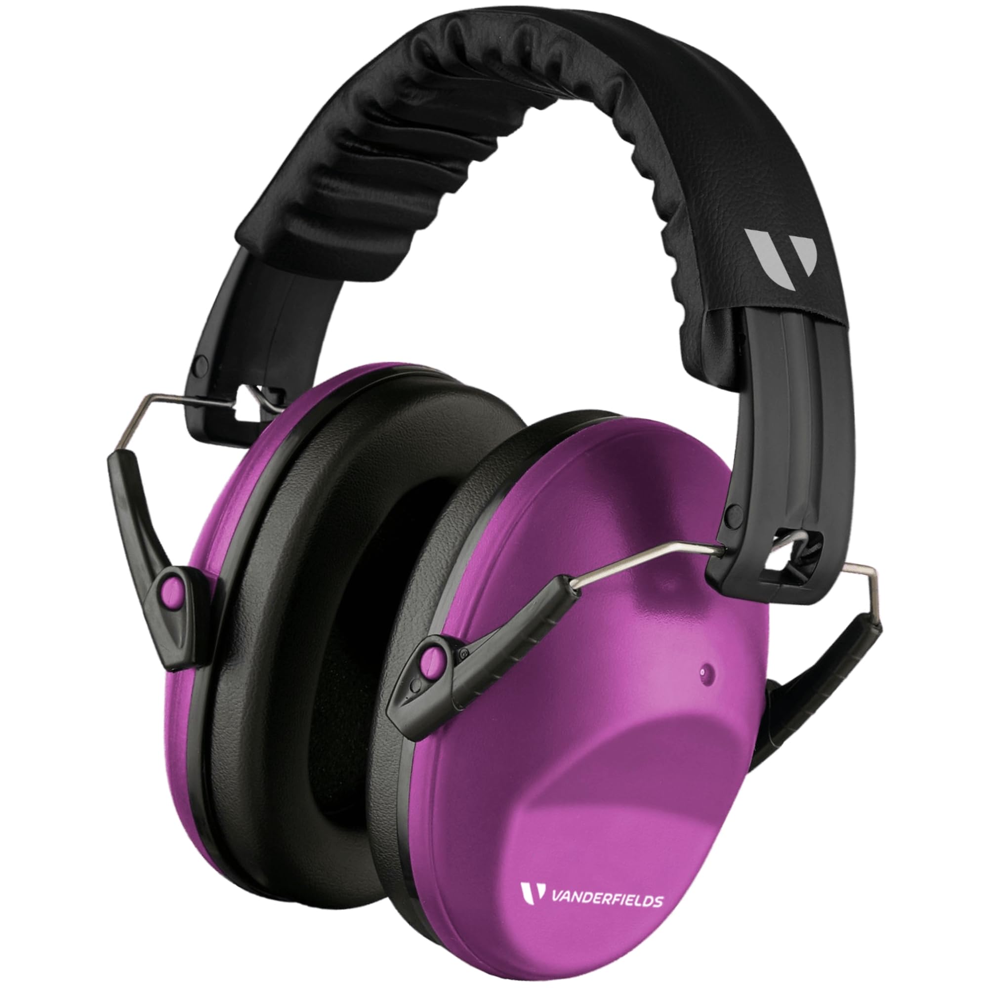 Vanderfields Premium Hearing Protection Ear Defenders - Broad Spectrum Sound Reduction 33 dB at 2K Hz Noise Cancelling - Headset Safety Noise Cancellation - Headphones Kids 3-12 - Purple Power