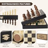 Peradix Wooden Magnetic Chess Set 30x30cm Folding Board with 2 Extra Queens view 5