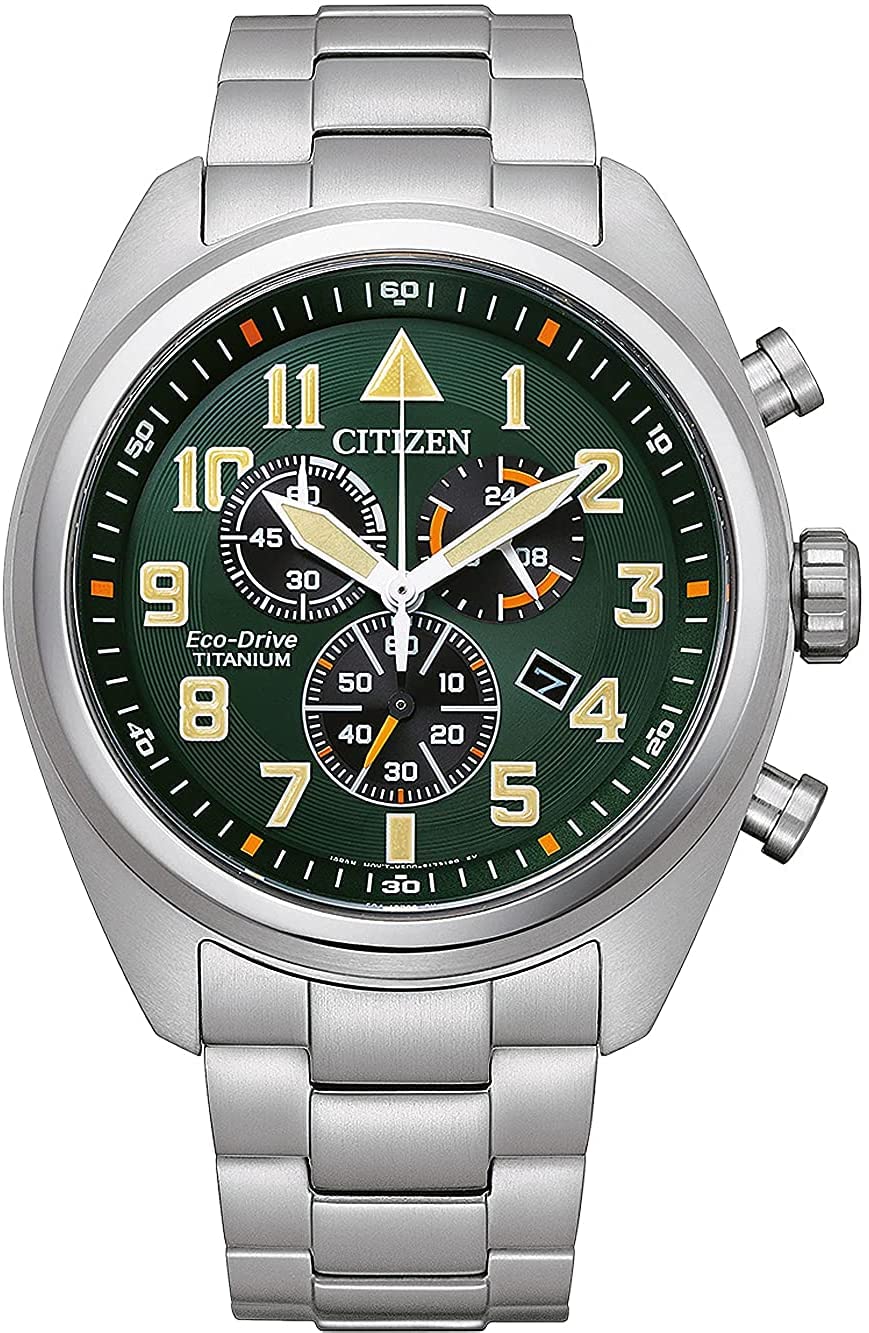 Citizen Mens Chronograph Quartz Watch with Stainless Steel Strap AT2480-81X