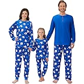 Adarl 2 Pcs Christmas Pajamas for Family Couples Men Women Pajamas Matching Set Cute Xmas Striped Bear Cartoon Loungewear Set