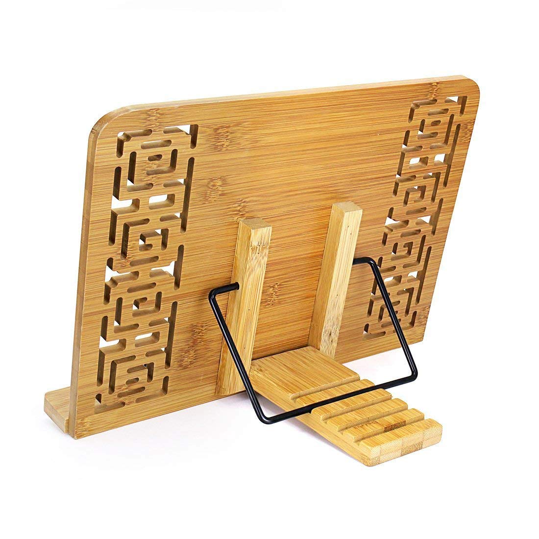 Joyoldelf BamBoo Reading Book Stand Rest Cookbook Holder, Middle Size