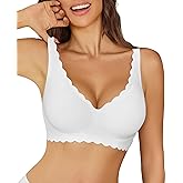 Avidlove Wireless Bra Womens Plunge V Neck Seamless Full Coverage Pushup Bralettes Everyday Bras
