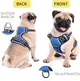 HEELE Dog Harness Small No Pull Reflective Padded Handle Blue S view 5