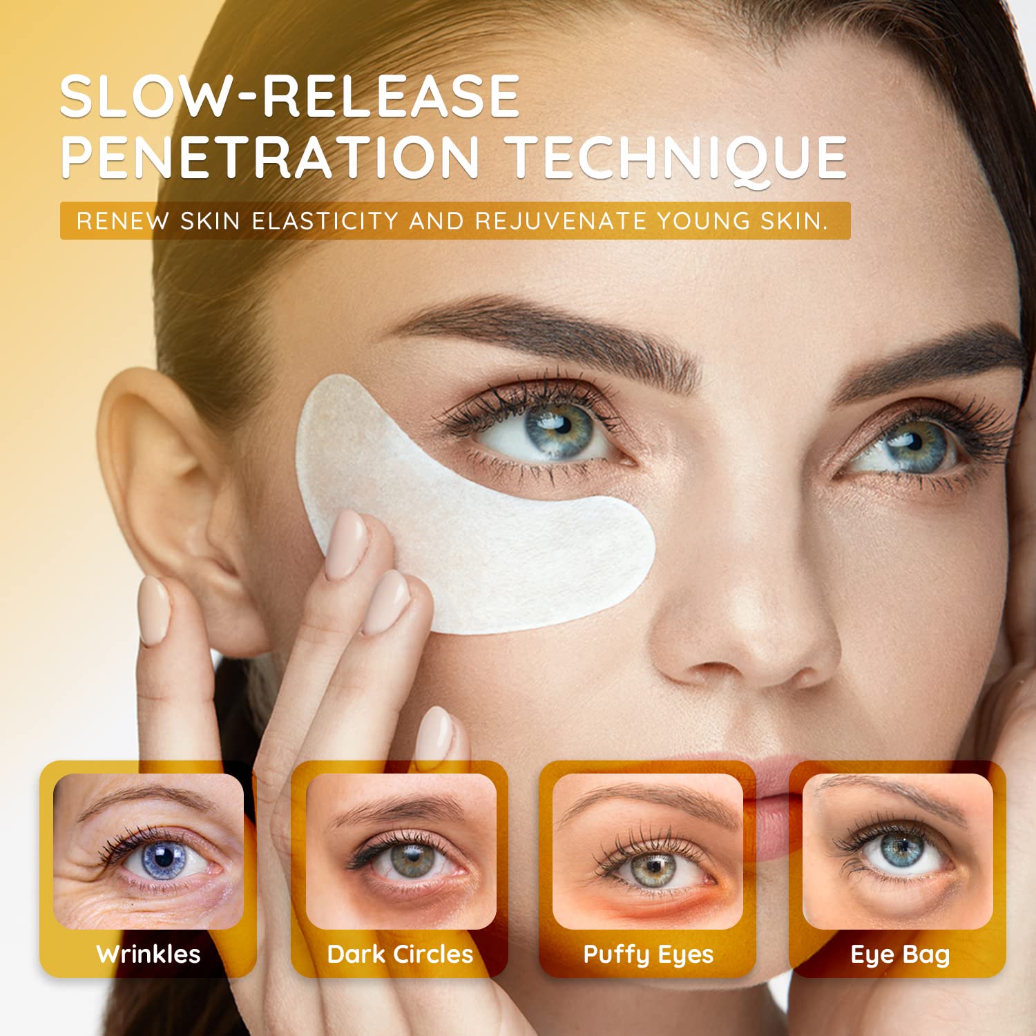 Enaskin Naturals Under Eye Patches for Dark Circles: Premium Gels Pads - Reduce Eye Bags, Wrinkles & Puffy 10 Pairs (Black)