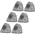 Theater Solutions 6R4G Outdoor Granite Rock 6 Speaker Set for Deck Pool Spa Patio Garden