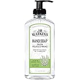 J.R. Watkins Gel Hand Soap, Scented Liquid Hand Wash for Bathroom or?Kitchen, USA Made and Cruelty Free, 11 fl oz, Aloe & Green Tea