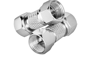 Male to Male Coax Connector | 2-Pack | 75 Ohm F Type RG6 Coaxial Cable Adapter | Cable Extension Coupler | for TV, Antenna, S