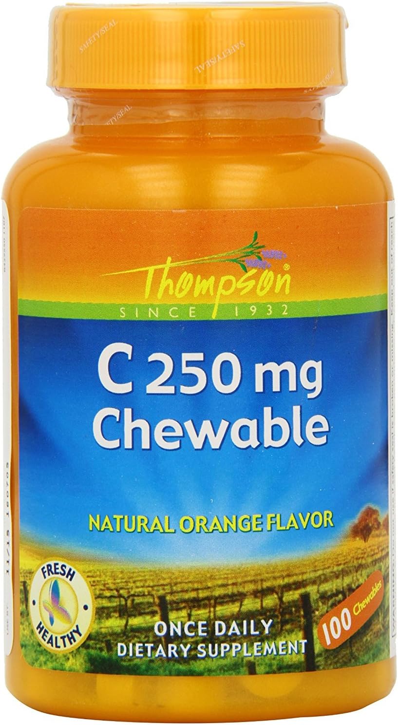 Thompson Vitamin C, Chewable, Orange (Btl-Plastic) 250mg | 100ct