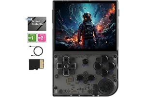 GIIPGOOP RG35XX 2024 Retro Gaming Consoles with 64GB Card rg35xx Handheld Game Console 3.5 inch IPS Screen Linux System Classic Emulator Hand Held Gaming Console Support HD TV Output Black