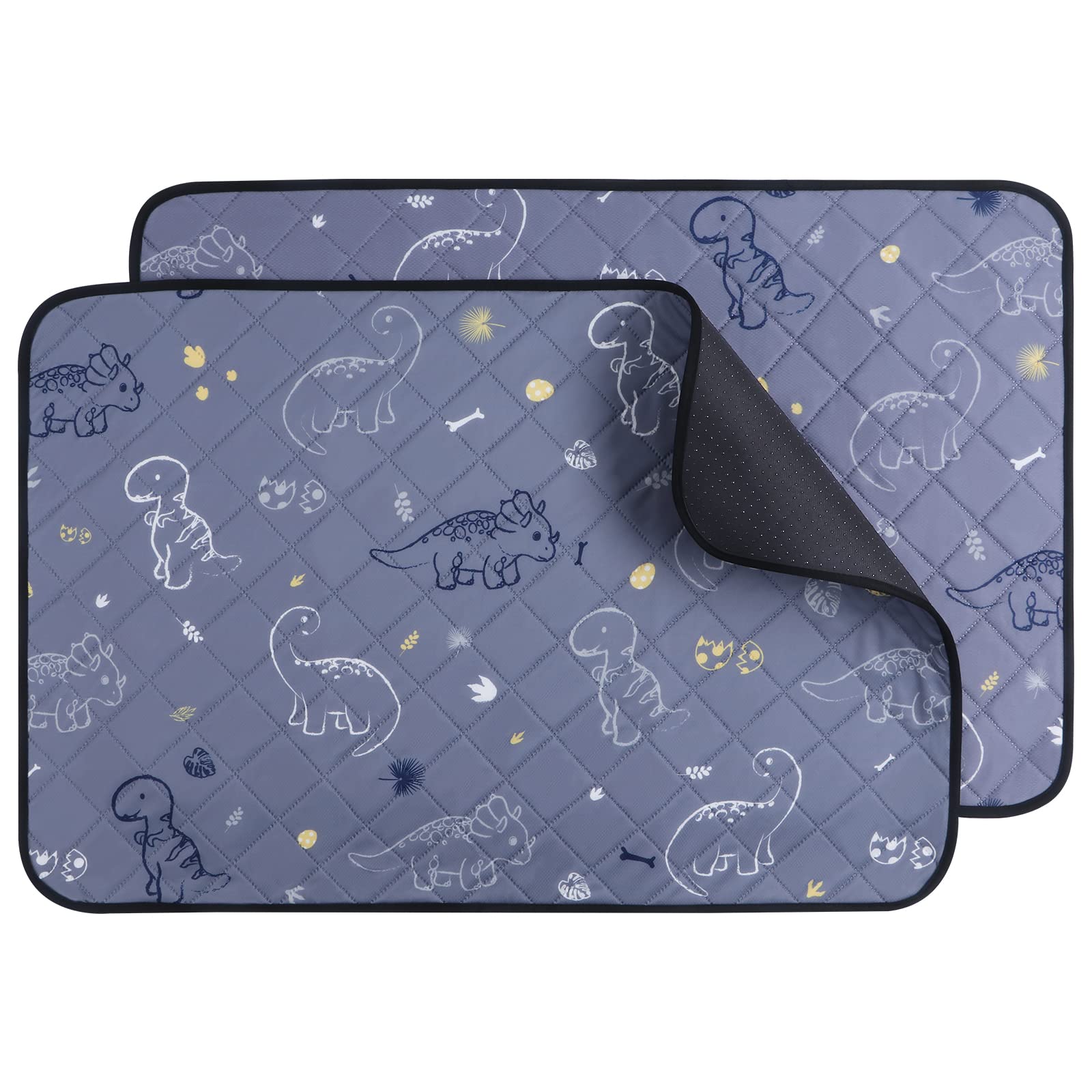 IEUUMLER Washable Pee Pads for Dogs, 2 Pack Waterproof & Non-Slip Pack Whelping Pad, Reusable Washable Puppy Potty Training Pad with Fast Absorbent for Playpen FC013 (60*45 cm-2 pcs, Gray)