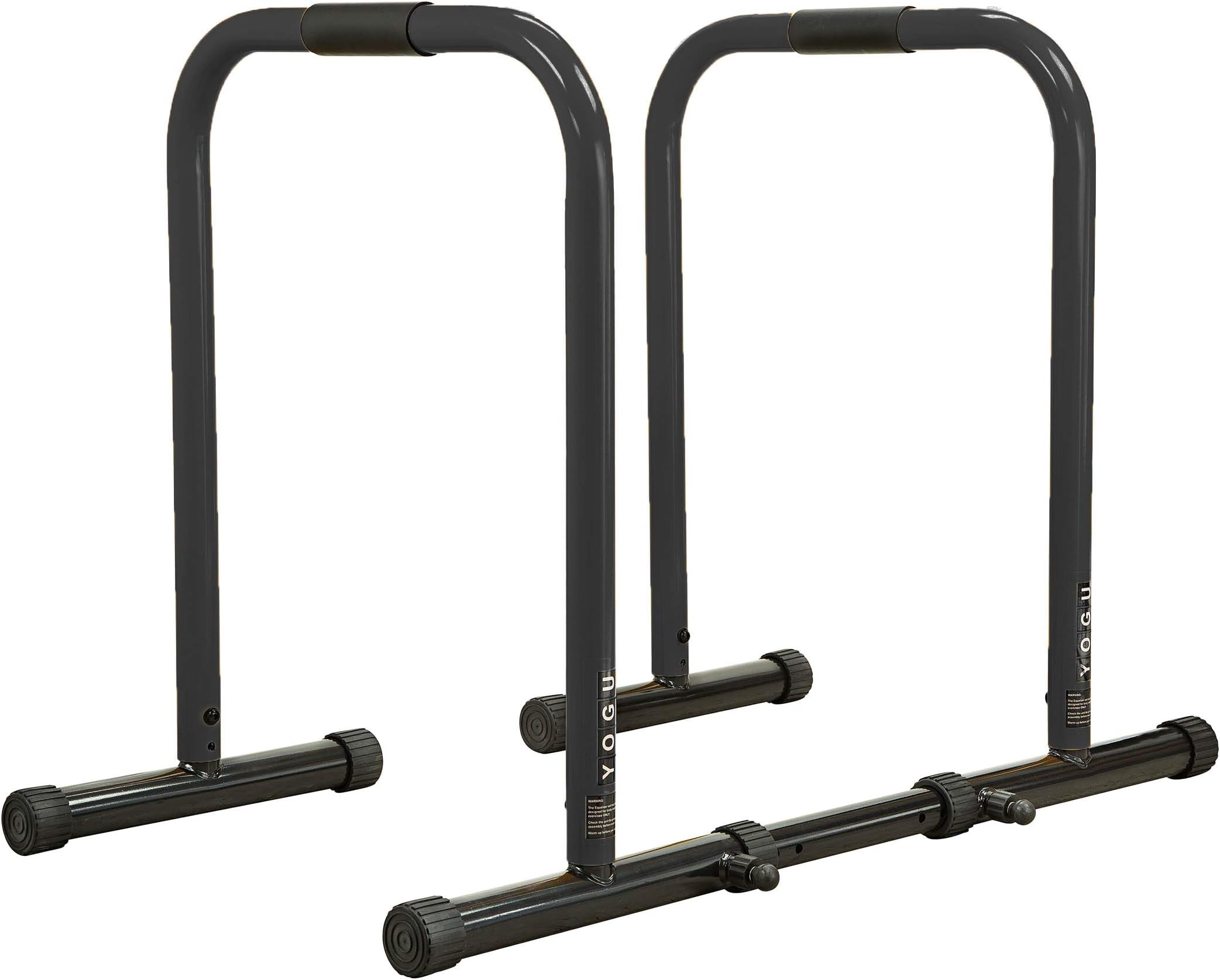 YOGU Heavy Duty Fitness Dip Station- Strength Training Stand with Adjustable Length, Hand Foam Grips, and Safety Connector Bars-Strongest On The Market