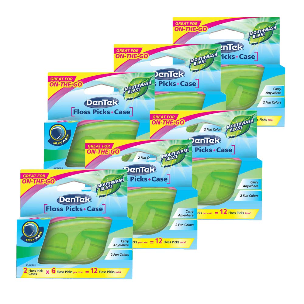 DenTek 3-in-1 on the Go Floss Picks & Cases, ideal for easy dental hygiene on the go as you travel