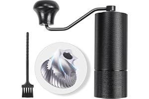 TRINIDa Manual Coffee Grinder, Premium 420 SUS CNC 38mm Stainless Steel Burr Coffee Bean Grinder, Adjustable Small Burr Coffee Bean Grinders for Camping and Travelling