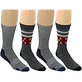 Iconikal 4-Pair Men’s Bamboo Socks, Size 9-11, Rayon, Breathable, Wide Cuff, 2 Designs