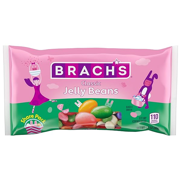BRACH’S CLASSIC JELLY BEANS, SPRINGTIME EASTER CANDY, 3.5 OZ SHAREPACK (PACK OF 12)
