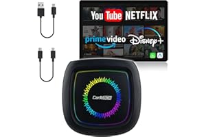 CASLCER Magic Box 3.0 Pro 2025 Upgrade – Qualcomm Snapdragon Multi-Core, Support Netflix/YouTube/Dinsey+/Prime Video/256G TF Card etc., Streaming Video Box with Wireless CarPlay & Android Auto Adapter