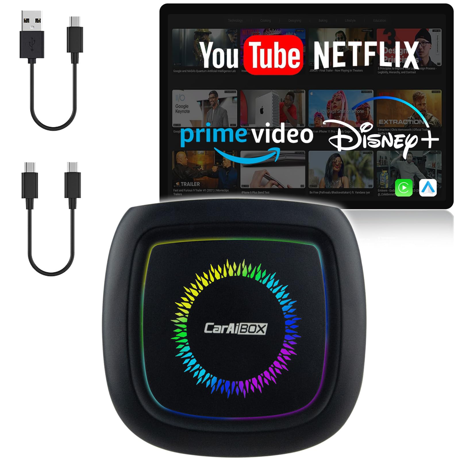 Photo 1 of Magic Box 3.0 Pro 2026 Upgrade – Qualcomm Snapdragon Multi-Core, Support Netflix/YouTube/Dinsey+/Prime Video/256G TF Card etc., Streaming Video Box with Wireless CarPlay & Android Auto Adapter