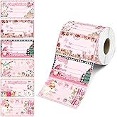 500 Pcs Christmas Party Present Tags, Wrapping Stickers Tag for Xmas Gift Boxes, Merry Christmas Name Label Tag for Package, Santa Labels for Favors, Xmas Gifts Tags for Boys Girls 2.95 x 1.6 Inch