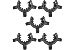 Marvexi 5Pcs Plastic Keck Clip 14mm, Keck Ramp Clamp for Ground Glass Joint Standard Conical Interface Clip for Glass（Black）