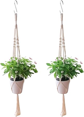 Amazon Com Dreecy 2 Pack Macrame Plant Hanger Cotton Rope With