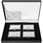4pcs US Challenge Coin Holder America Collectables Coin Bullion Set Box (Silvery)
