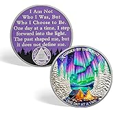 CHURYUML One Day at a Time 35 Year Sobriety Coin - Guided by The Light Sober Chip, AA Coins Recovery Medallions Alcoholics Anonymous Token Sobriety Gifts for Women & Men Celebrating Milestones