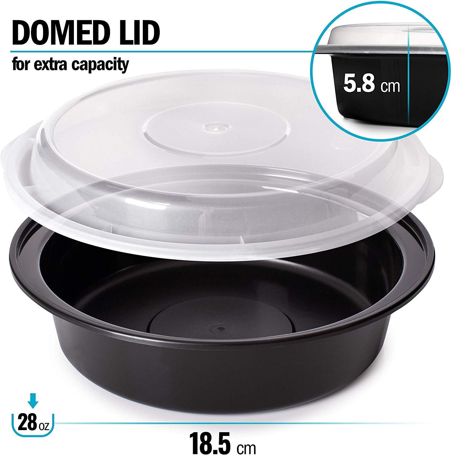 Igluu Meal Prep Containers Reusable (10 Pack), Round Food Containers with Lids, Stackable, Microwave - Image 5