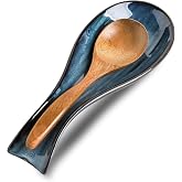 Spoon Rest for Stove Top, Ceramic Large 8.7 Inch Spoon Holder for Kitchen Counter, Porcelain Utensil Rest for Ladle, Spatula, Housewarming Gifts, Dishwasher Safe and Heat-Resistant, Blue(1 PC)