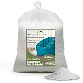 Bean Products Bean Bag Refill Beads - 100% Recycled New Polystyrene Filler Beads for Lasting Support - Poly Fill Beans - Versatile Filling for DIY Projects - Made in USA - 2 Cubic ft.
