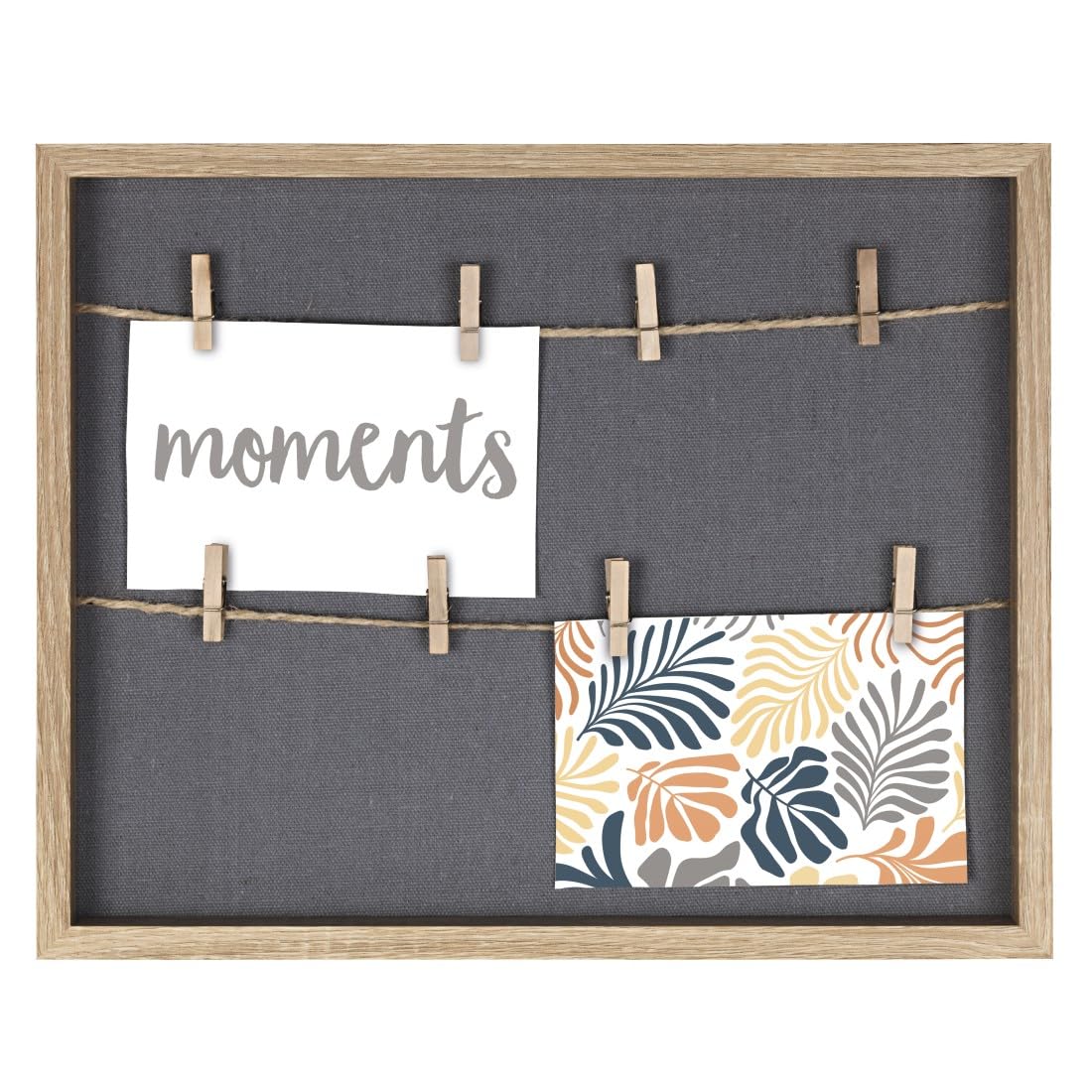 Hama Photo Frame with Cord and Clips 29.5 x 36.5 cm (Picture Frame for Hanging Landscape, Perfect for Money Gift, Wedding, Baptism, Birthday Decoration) Oak