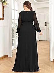 Ever-Pretty Women's Round Neck Long Lantern Sleeves