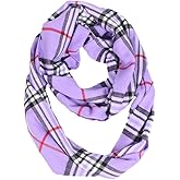 TZ Promise Unisex's Infinity Scarves Tartan Plaid & Checks Soft Long for Cold Weather Winter