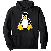 Linux Tux Penguin Mascot Logo Open Source Software Engineer Pullover Hoodie