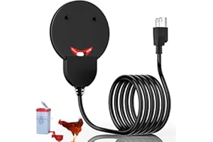 BRBECON Submergible Chicken Waterer Heater, 250Watt Thermostatic Control Heated Chicken Waterer Deicer, Aluminum Aluminum Poultry Water Heater Mini Size Water De-icer for Duck Goose Bird Cow Horses Livestock