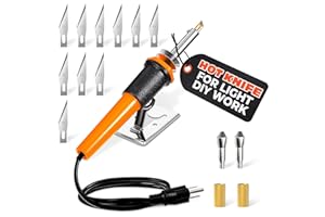 30W Electric Hot Knife Cutting Tool – Hot Knife for Plastic, Resin & Mesh | Includes 10 Blades, 2 Blade Holders, 1 Wood Burni