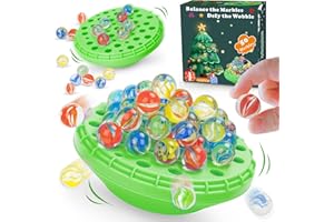 INKZOO Marble Balance Game, Wobble Marble Stacking Game for Kids 6+, Family Games for Kids and Adults with Built-in Storage, Marbles Board Game for 1-4 Players, Fun Birthday Party Games Toys