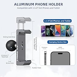 FANAUE Aluminum Phone Holder with 1" Ball Head