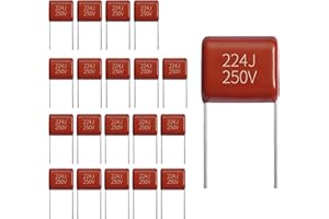 JCCON 20-Pack 250V 224J Premium Quality Metallized Polypropylene Film Capacitors, P7.5 CBB21/CBB22 220000pF 220nF 0.22uF MPP Caps with Superior Performance