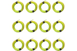 QUINTILLUS 12 Pack String Trimmer Line .095 Compatible with Ego String Trimmer 095 Weed Eater String Pre-Cut Dual Color 3-section Fast-positioning Twisted Trimmer Line Universal Fit Weed Wacker String 14 ft