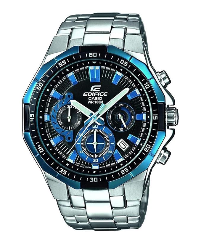 Casio Herren Analog Quarz Uhr mit Edelstahl Armband EFR-554D-1A2VUEF