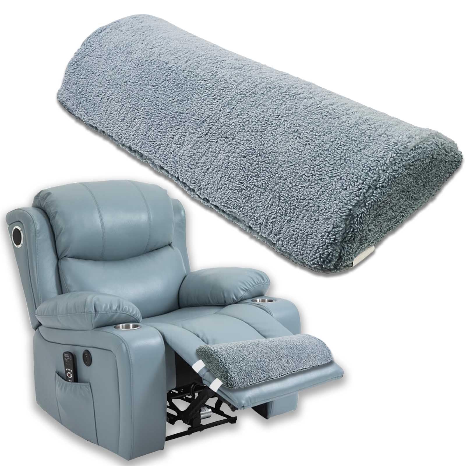 Xikangshun 60×25×10cm Recliner Leg Rest Cushion Sofa Footrest Pillow, Half Moon Bolster Pillow With Cover&Elastic Band, Multifunctional Sofa Recliner Pillow for Head/Neck/Waist/Leg/Feet (Blue)