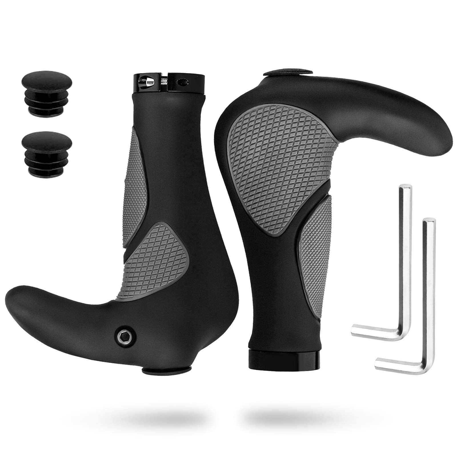 Simpeak 自転車 グリップ エルゴグリップ 内径22mm 汎用 耐久性 滑り止め 衝撃吸収 取付簡単 工具付き 左右セット の商品画像