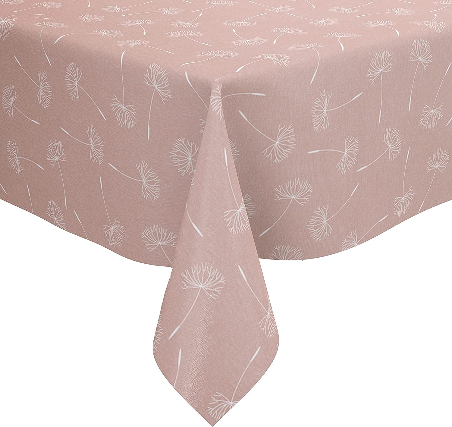 Karina Home Megan Wipe Clean Tablecloth Vinyl PVC (Pink, 140cm x 140cm)