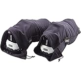 Lewis N. Clark Nylon Drawstring Travel Shoe Bags + Covers for Women & Men, 2 Pair, Charcoal/Black, 1 Pack